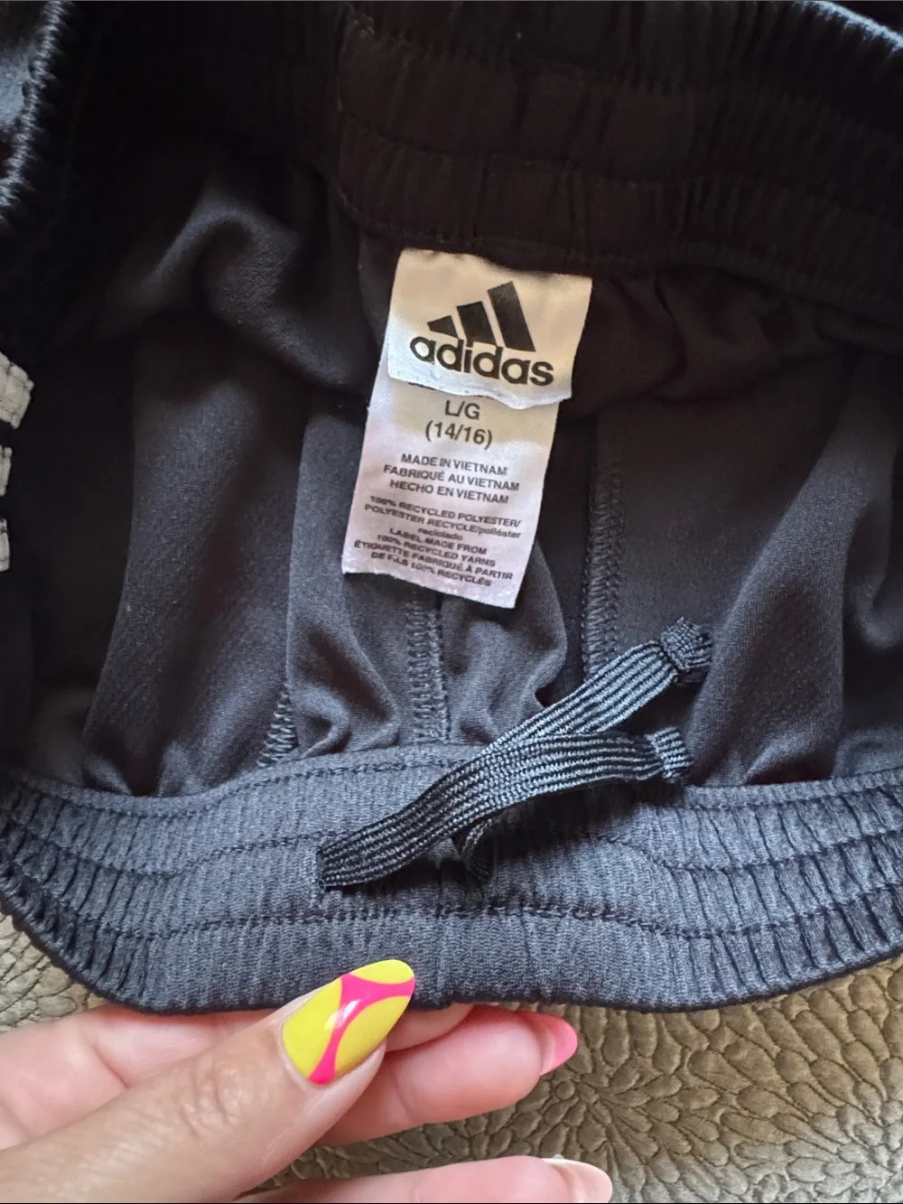 adidas Black Athletic Shorts with White Side Stripes